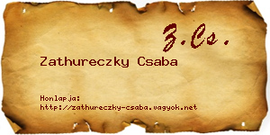 Zathureczky Csaba névjegykártya